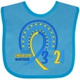 thumbnail image 3 of Inktastic 3-21 World Down Syndrome Day Blue and Yellow Rainbow Ribbon Boys or Girls Baby Bib, 3 of 4