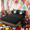 thumbnail image 4 of Erosebridal Colorful Drippy Baseball Glove Print Bedding Comforter Set, Cute Sports Full Bedding Set for Kids Boys and Girls, Black Reversible 7pcs, 4 of 6