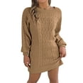 thumbnail image 2 of Sweater for Women Lantern Sleeve Sweater Dress Casual Pullover Cable Knit Sweaters Alsol Lamesa, 2 of 6