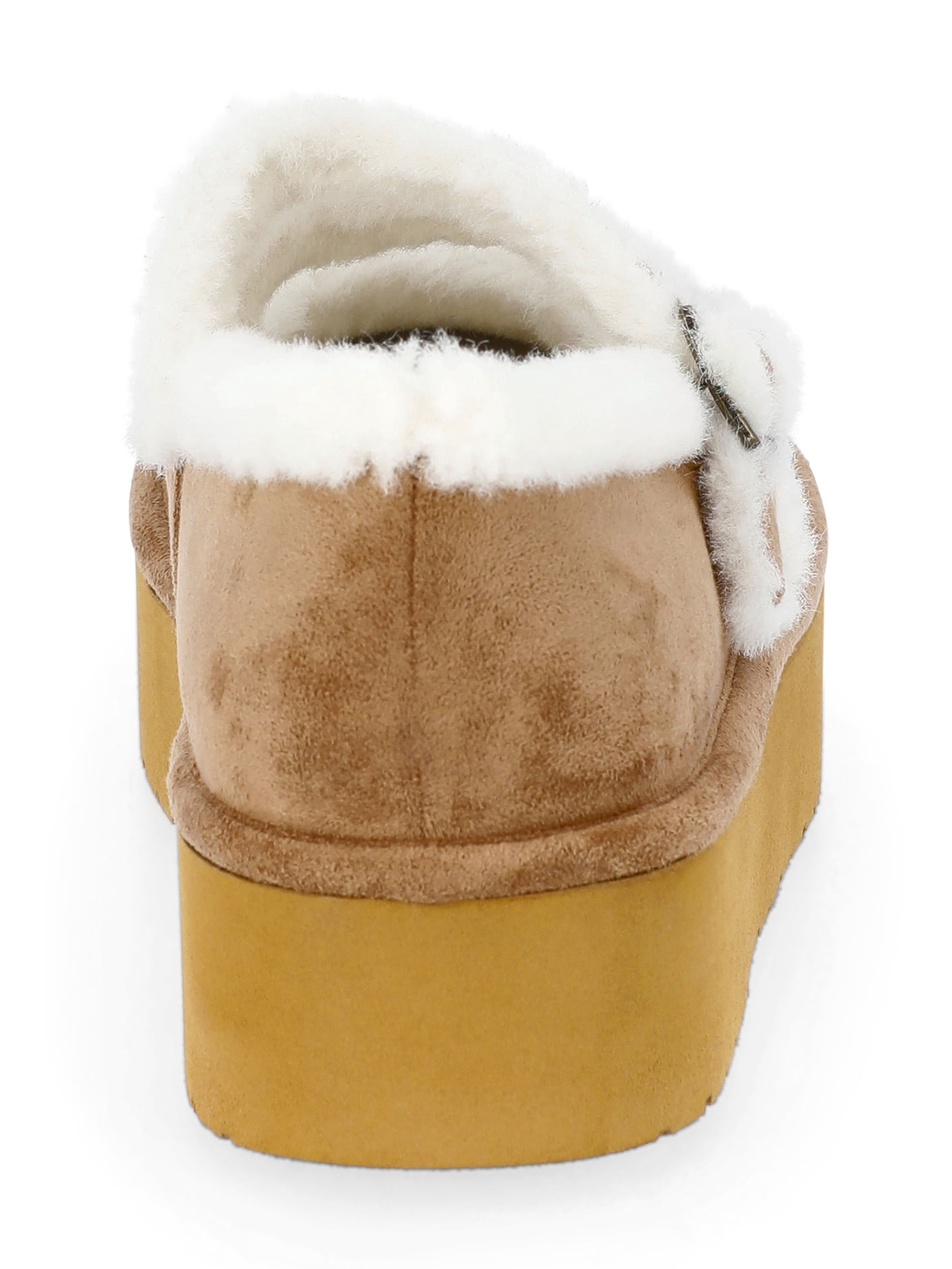Madden NYC Women's Cozy Platform Mary Janes with Faux Fur Lining
