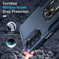 thumbnail image 4 of Motorola Moto G 5G 2022 Case with Screen Protector[2 Pack],HTOOO Heavy Duty Shockproof Full Body Protective Phone Cover,Built in Rotatable Magnetic Ring Holder Kickstand,Navy Blue, 4 of 6