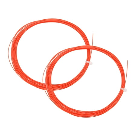 Uxcell 10M 0.7mm High Elastic Nylon Badminton Racket String Racquet Line  Orange Red 2 Pack