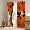 thumbnail image 3 of Feelyou Fall Orange Pumpkin Black Out Curtains for Kids, Kawaii Black Cat Curtains Pack of 2 (42x63 Each), Cartoon Kitten Animal Bedroom Curtains, Blackout Curtains Room Decor, 3 of 6