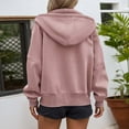 thumbnail image 4 of SUYOLL Women Hooded Sweatshirt Casual Hooded Zip Up Sweatshirt Long Sleeve Loose Fit Pullover with Pockets Daily Wear Outdoor Sports Autumn Winter Comfortable Classic Versatile Sweatshirt, 4 of 5