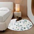 thumbnail image 3 of Round Area Rug 3ft, Watercolor Eucalyptus Leaf Non-Shedding Washable Area Rug, Rustic Sage Green Plant Non Slip Low-Profile Circle Rugs for Living Room, Bedroom Dining Room, 3 of 9
