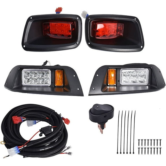 labwork Golf Cart LED Headlight Tail Light Kit Adjustable Full LED Light Kit Replacement for EZGO TXT 1996-2013