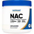 thumbnail image 1 of Nutricost NAC (Vegan N-Acetyl L-Cysteine) | 1,200 Mg Per Serving | 2088 Servings | 250g Per Container, 1 of 3