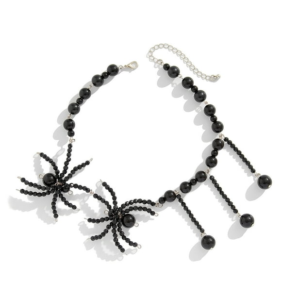 Collar de araña gótica vintage, colgante de araña de Halloween, joyería de estilo punk con forma de reptil
