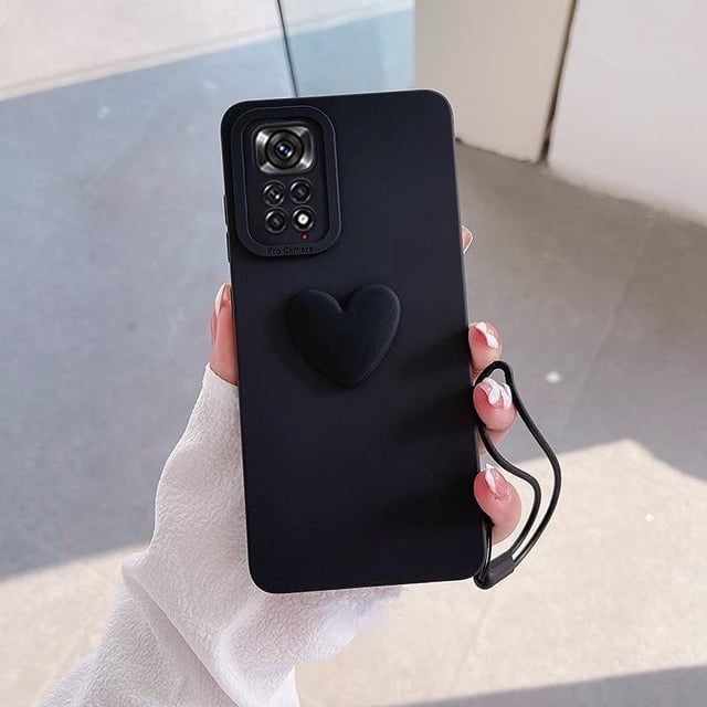 Xiaomi Poco F3 F4 X3 NFC X5 X4 X3 M4 M3 Pro X3 GT Cámara De Silicona Proteger La Cubierta Del Teléfono Con Un Lindo 3D Love Heart Lanyard Case Gao Jiahui unisex