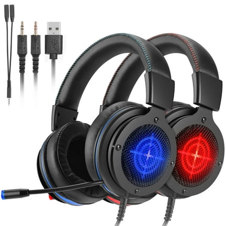 Gaming Headset for Xbox One, PS4, Nintendo Switch, PC - Surround Sound, Noise Reduction Game Earphone with Mic - Easy Volume Control - 3.5MM Jack for Smart Phone, Laptops,