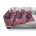 thumbnail image 3 of Amethyst Soft Flannel Fleece Throw Blanket, Outlined Sketch Drawing of Crystal Geometrical Stones Polygonal Triangular, Cozy Plush for Indoor and Outdoor Use, 60" x 80", Multicolor, by Ambesonne, 3 of 6