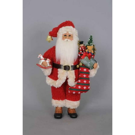 Karen Didion Originals Stocking Santa Figurine, 13 Inches