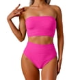 thumbnail image 1 of LUOGENLI Swimsuit Plus Size Women's Swimwear Tankini Set Adjustable Straps Ruffle Design Beach Cover up Outfit Summer Swim Suit 2 Piece Bikini Alternative Hot Pink Size XXL, 1 of 5