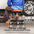 thumbnail image 3 of CoSoTower Rolling Garage Stool, 300 LBS Capacity Mechanic Stool with 2.5" Wheels, Tool Trays Storage, Adjustable Height, Orange, 3 of 7
