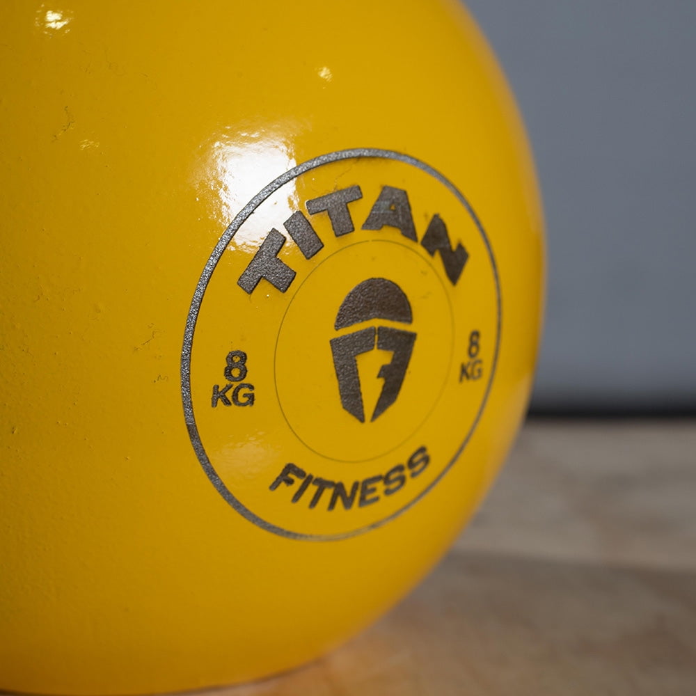 Titan Fitness 8 KG Competition Kettlebell, Color-Coded Yellow, 35mm Handle