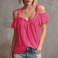 thumbnail image 2 of WEIWEN T Shirts for Women Plus Size Graphic Tee Dressy Casual Cotton Linen Top Loose Fit V Neck Short Sleeve Summer Blouse RD3, XXL, 2 of 5