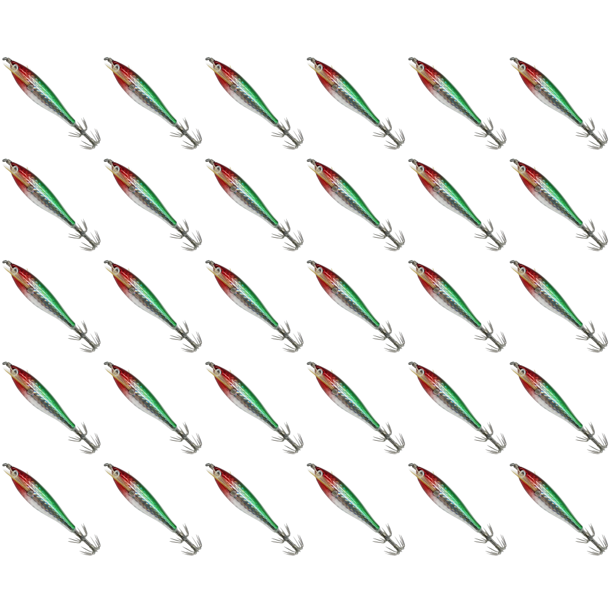 Cebo pesca luminoso pulpo anzuelo calamar (cabeza-Cuerpo) rojo y verde