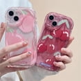 thumbnail image 2 of Pink Peach Cherry Cover For Samsung Galaxy A54 A34 A51 A53 A32 A52 A32 A73 S23 Ultra S20 FE S21 Plus Soft TPU Flower Wavy Case, 2 of 5