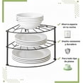 thumbnail image 3 of Esquinero Organizador De Cocina 3 Niveles para Cocina y Alacena Estante de Metal Organizador de platos Negro Resistente a la Oxidación, Ahorra Espacio en Encimera, 3 of 7