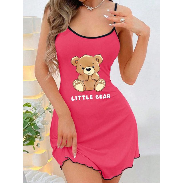 Falda corta con tirantes para mujer, ropa cómoda para el hogar, ocio, Sexy, se puede usar en el exterior, camisón estampado para niña 2024