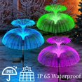 thumbnail image 2 of Luz Solar doble de medusas para exteriores, lámpara de decoración impermeable para césped, Patio, luces solares de jardín, luces LED de fibra óptica, 7 colores, 2 of 4