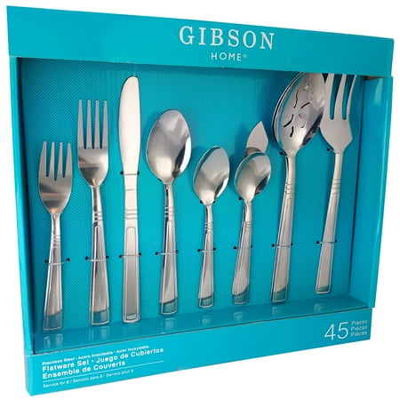 Gibson Home Astonshire 45 Peice Tumble Finish Flatware Set