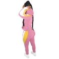 thumbnail image 4 of Womens Sweatsuits 2 Piece Set Contrast Color Long Sleeved Zipper Top Tight Pants Jogging Suit Sports Tracksuit Sets (XL, Pink), 4 of 5