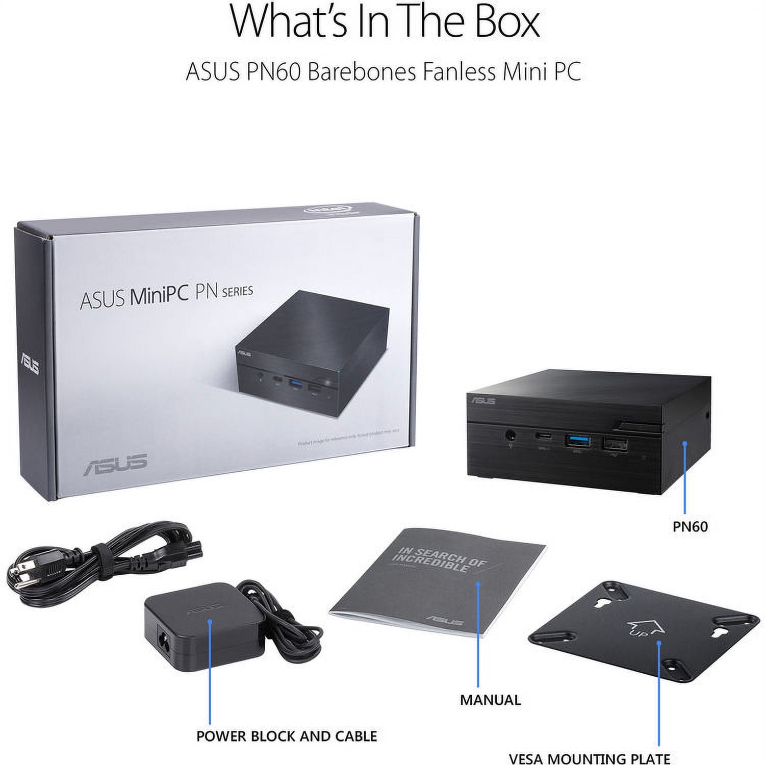 ASUS PN60 ミニPC i3 8GB SSD128GB Win11 ASUS PB60 Core i3 Ultra Compact Mini PC, Dual Display, COM Port