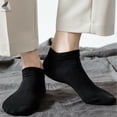 thumbnail image 4 of PULLIMORE 9 Pairs Mens Womens Ankle Athletic Socks Casual Solid Low Cut Sock (Black), 4 of 9
