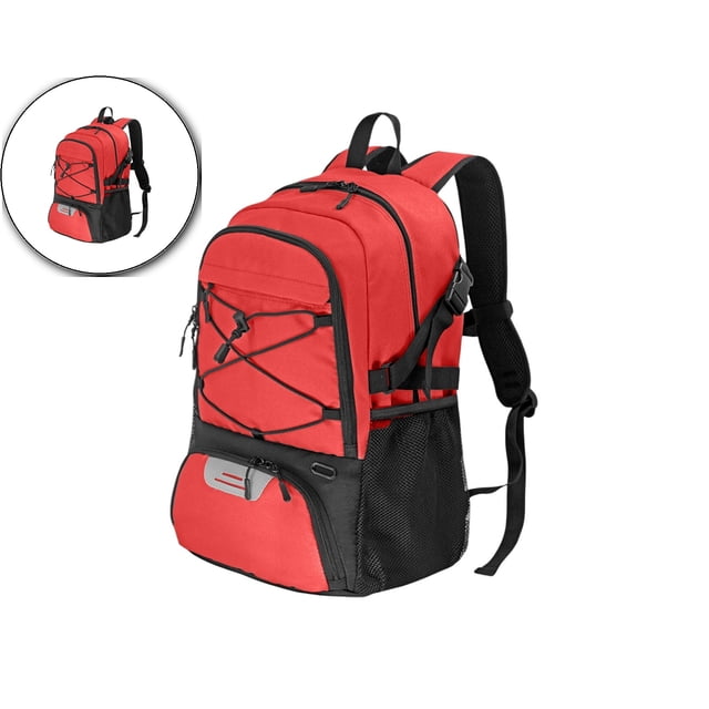 Dvruxg Sac à Dos de Soccer, Sac à Dos de Basketball avec Compartiment pour Ballon et Compartiment pour Chaussures, Sac à Dos pour Basketball, Soccer (Rouge)