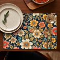 thumbnail image 4 of Pioneer Flower Floral Print Pattern Summer Placemats Table Placemats Set Of 6-Linen Kitchen Washable Placemats Table Mats 12x18 Inch Non-Slip Heat Resistant, 4 of 5