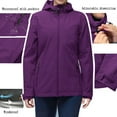 thumbnail image 2 of Miluxas Women's Softshell Hooded Jacket Warm Lightweight Waterproof Insulated Windbreaker with Pocket Purple XXL(XXL), 2 of 7