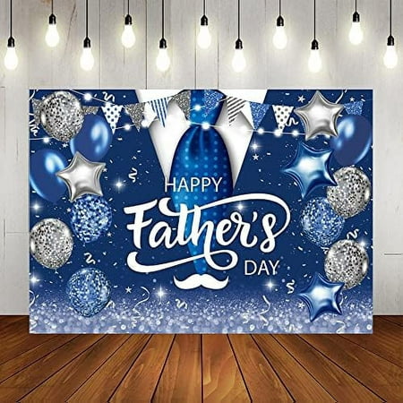 

Happy Father s Day Backdrop Royal Blue and Silver Father s Day I Love Dad Background Blue Dots Tie White Shirts Father s Day Family Party Decorations Cake Table Supplies 7x5ft
