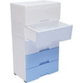 Plastic Drawers Dresser,5 Tier Storage Tower with 5 Drawer and Wheels