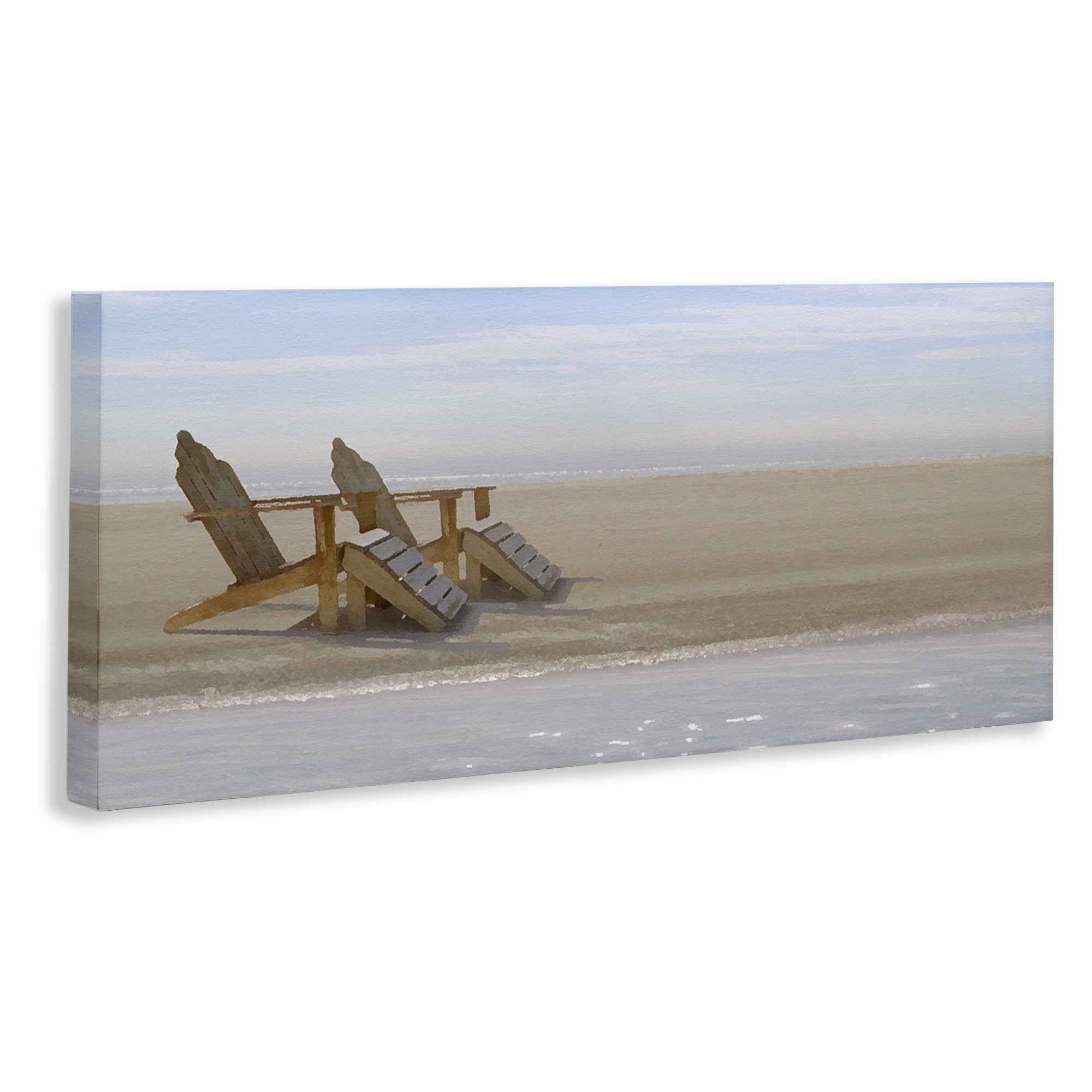 Stupell Industries Endless Beach Scene Landscape Photography Gallery Wrapped Canvas Art Print Wall Art, 30 x 13
