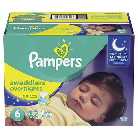 - Pampers Swaddlers Overnights Disposable Diapers Economy Pack Size 6, 42 Count