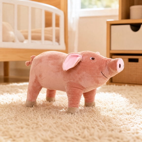 Piggy Plush Toy Pillow, Realistic Farm Stuffed Animal Pig Cushion, Soft Pillow Toy, Adorable Home Decoration, Sweet Thoughtful Gift Suitable for Kids Of All Ages