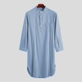 thumbnail image 2 of Ketyyh-chn99 Mens Hooded Robe, Soft Lightweight Plush Robes for Men Men's Long Sleeve Button Solid Color Shirt Nightdress Robe Size for 3XL,Watermelon Red, 2 of 5