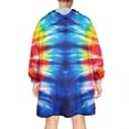 thumbnail image 2 of Colorful Tie Dye Symmetric Pattern Wearable Oversized Blanket,Wearable Blanket Hoodie for Adults,Cozy Hooded Blankets with Super Pockets,Super Warm Fuzzy Pullover for Women & Men, 2 of 6
