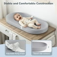 thumbnail image 2 of Baby Changing Pad, Caveen Lightweight and Portable Changing Station for Diaper Change and Dresser, with Safety Restraint Belt, Waterproof ,Light Grey, 2 of 8