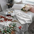 thumbnail image 3 of Christmas Snowman Throw Flannel Blanket 50x80In Xmas Tree Deer Grey Winter Snow Scene Super Soft Cozy Bed Blanket, Lightweight Plush Fuzzy Bed Throw for Bedroom Sofa Couch Living Room, 3 of 4