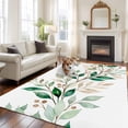 thumbnail image 3 of Spring Branch Washable Living Room Rugs 6'x9', Green Leaf Gradient Berry Plant Watercolor Low Pile Throw Large Area Rug Non-Slip Sturdy Edge Binding Carpet for Dining Room Kitchen Office, 3 of 9