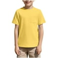 thumbnail image 3 of lcziwo Boys T Shirts Kids Short Sleeve Pocket Shirt Casual Cotton Crewneck Summer Basic Tee Tops Yellow 11 Years, 3 of 9