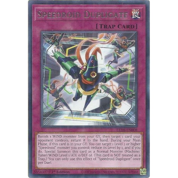 Collectible YuGiOh Legendary Duelists: Synchro Storm Rare Speedroid Dupligate LED8-EN008