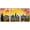 WHITE, variant on wall26 - 3 Piece Framed Canvas Wall Art - Portland Oregon Downtown City During Sunset in The Fall Season Abtract Painting - Modern Home Art Stretched and Framed Ready to Hang - 16"x24"x3 NA