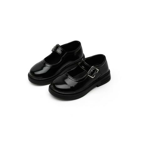 

Ymiytan Kids Dress Shoes Flat Flats Low Top Mary Jane Wedding Retro Casual Round Toe Loafers Black 13C