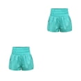 thumbnail image 2 of Sonducket Pantalones cortos elásticos de verano para mujer, de secado rápido, para correr, ropa de calle plisada para Yoga, pantalones cortos Verde L 2piezas, 2 of 6