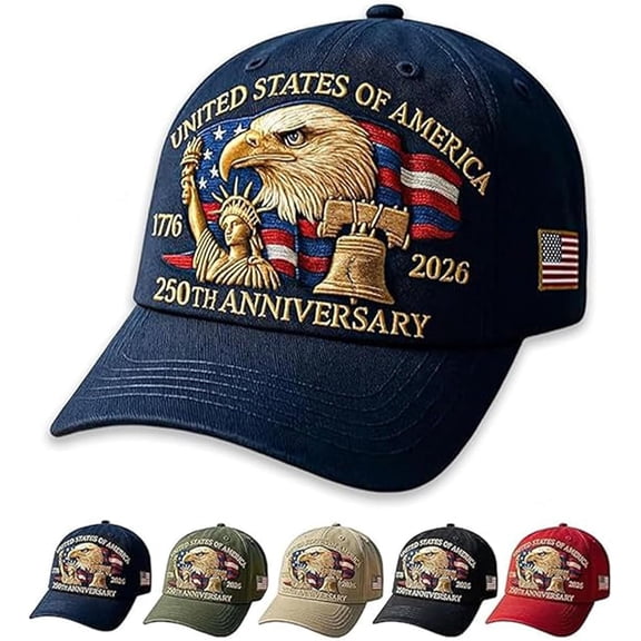 United States 250th Anniversary Celebration Hat, Adjustable Retro Bald Eagle Patriotic Cap for Men Women
