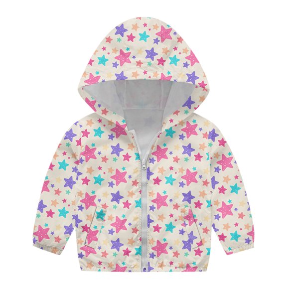JDEFEG 5T Winter Jackets Coat Zipper Autumn Boys Print Baby Windproof Girls Toddler Jacket Hooded Kids Boys Coat&Jacket Baby Boy Coats Polyester Blend Beige 100