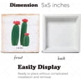 thumbnail image 3 of Cactus Wood Box Sign Decor Desk Sign Floral Cactus Wooden Box Block Sign Garden Signs Rustic Farmhouse Home Shelf Wall Decoration 7"x7", 3 of 6